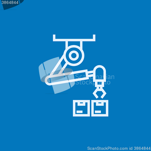 Image of Robotic packaging line icon.