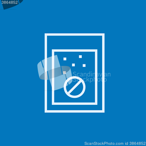 Image of Tablet into glass of water line icon.