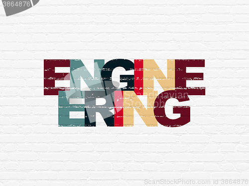 Image of Science concept: Engineering on wall background