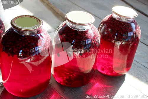 Image of jars with fruit compote