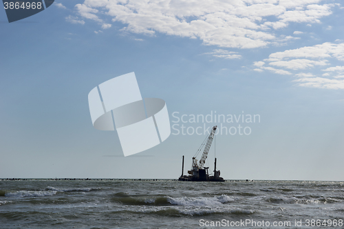 Image of Stone breakwater construction