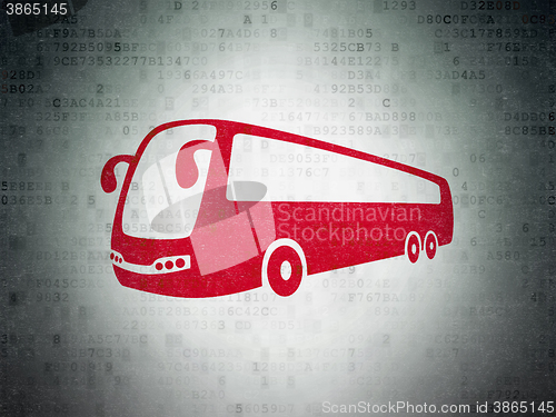 Image of Travel concept: Bus on Digital Paper background