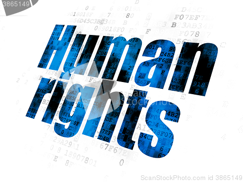 Image of Political concept: Human Rights on Digital background