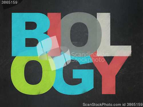 Image of Science concept: Biology on School board background