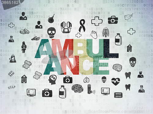 Image of Medicine concept: Ambulance on Digital Paper background