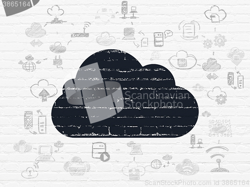 Image of Cloud networking concept: Cloud on wall background