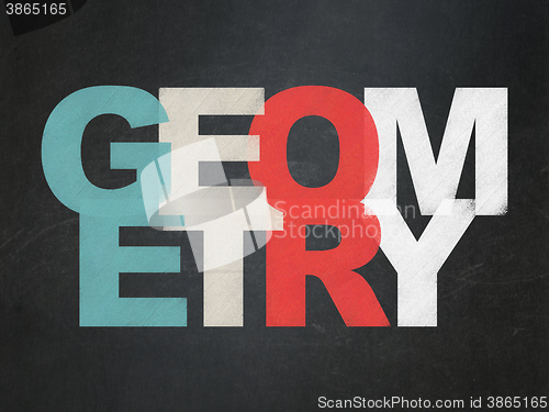 Image of Studying concept: Geometry on School board background