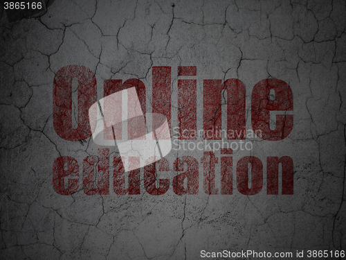 Image of Learning concept: Online Education on grunge wall background