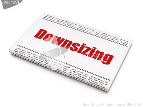 Image of Business concept: newspaper headline Downsizing