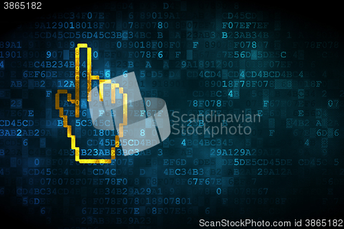 Image of Web development concept: Mouse Cursor on digital background