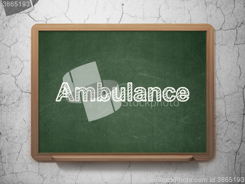 Image of Healthcare concept: Ambulance on chalkboard background