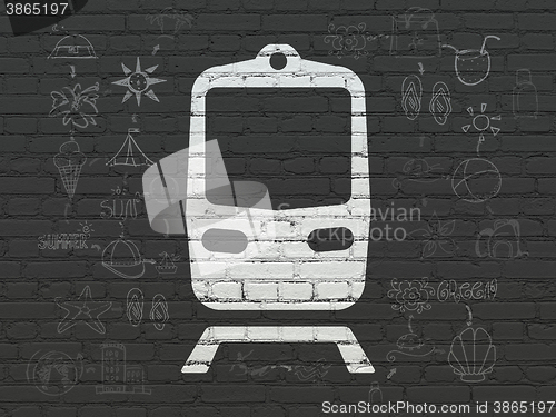 Image of Travel concept: Train on wall background