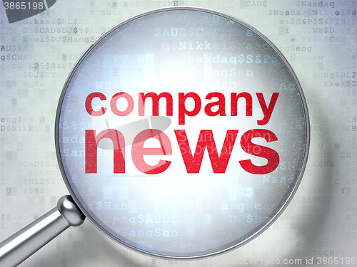 Image of News concept: Company News with optical glass