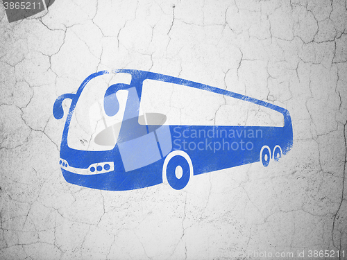 Image of Tourism concept: Bus on wall background