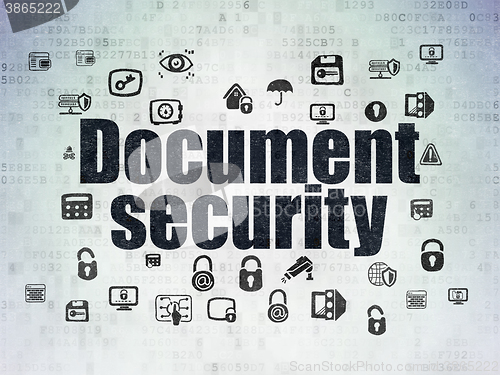 Image of Protection concept: Document Security on Digital Paper background