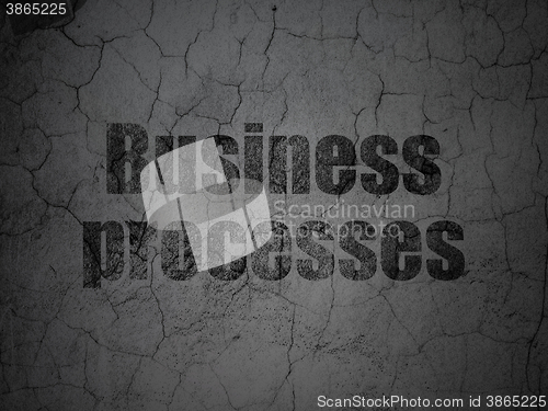 Image of Finance concept: Business Processes on grunge wall background