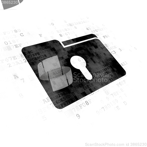 Image of Business concept: Folder With Keyhole on Digital background