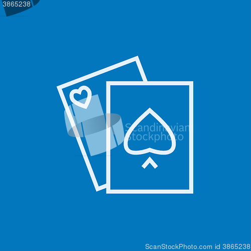 Image of Playing cards line icon.