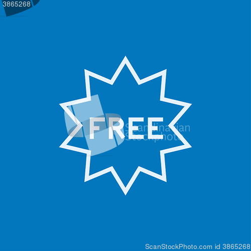 Image of Free tag line icon.