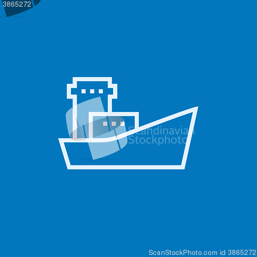 Image of Cargo container ship line icon.