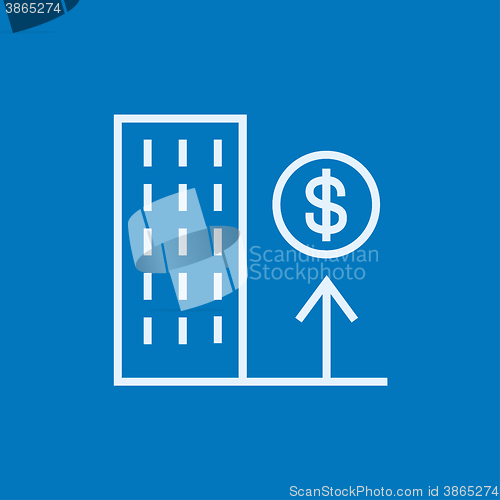 Image of Growth of real estate market line icon.