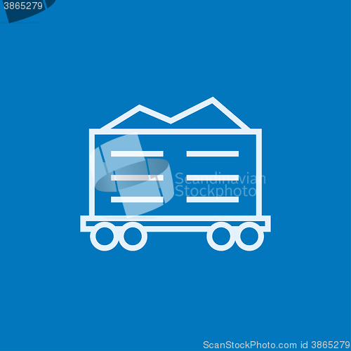 Image of Cargo wagon line icon.