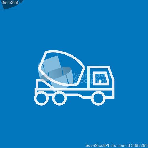 Image of Concrete mixer truck line icon.