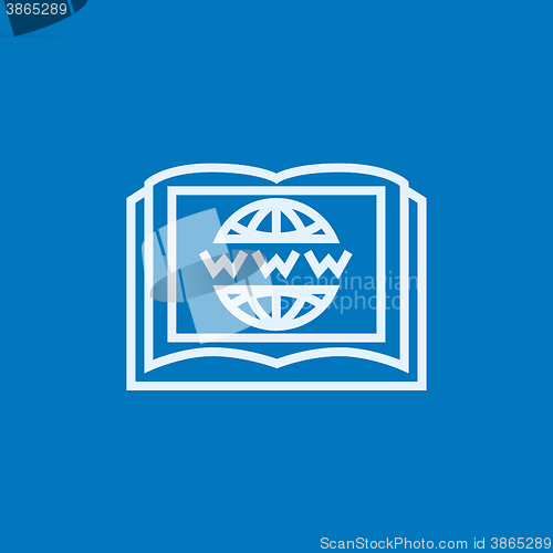 Image of International education technology line icon