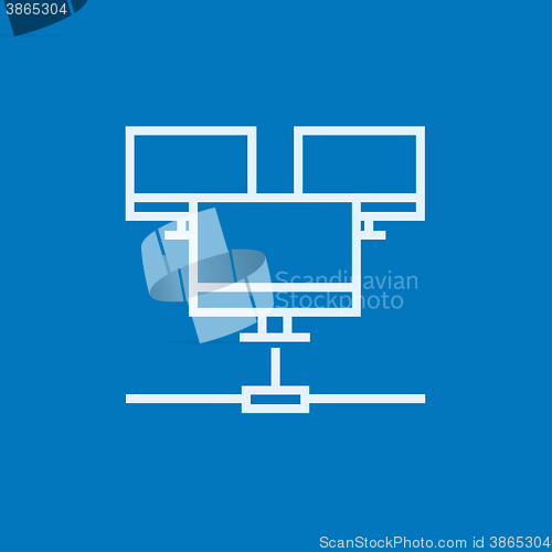 Image of Computer network line icon.