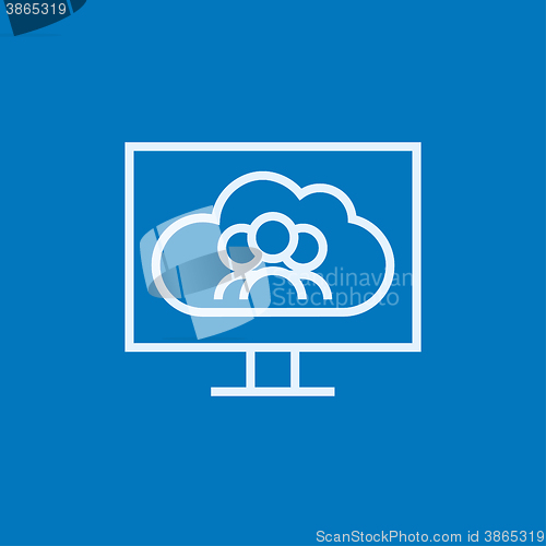 Image of Cloud computing line icon.