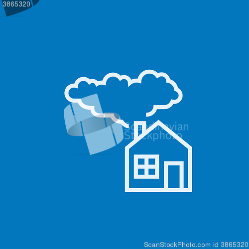 Image of Save energy house line icon.