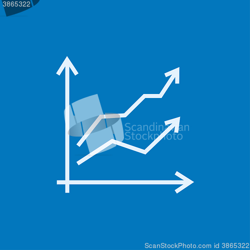 Image of Growth graph line icon.