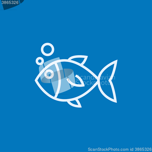 Image of Little fish under water line icon.