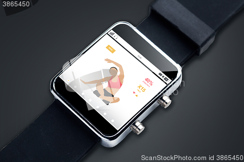 Image of close up of smart watch with sport application