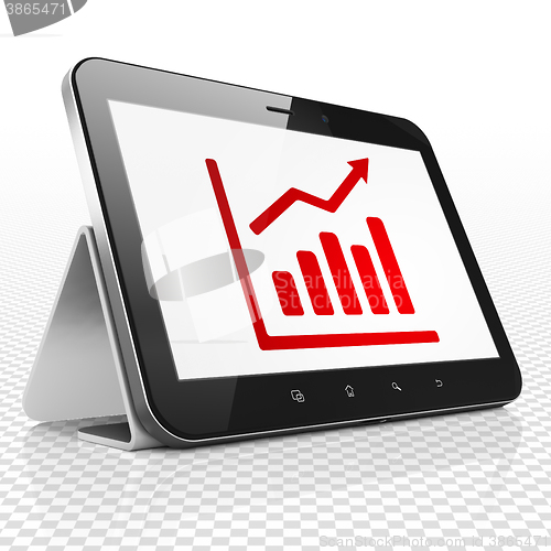 Image of News concept: Tablet Computer with Growth Graph on display