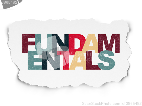 Image of Science concept: Fundamentals on Torn Paper background