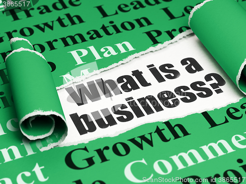 Image of Business concept: black text What is a Business? under the piece of  torn paper