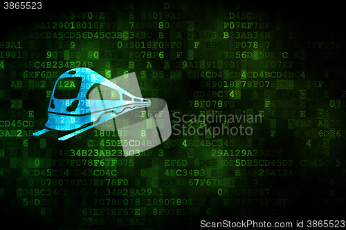 Image of Tourism concept: Train on digital background