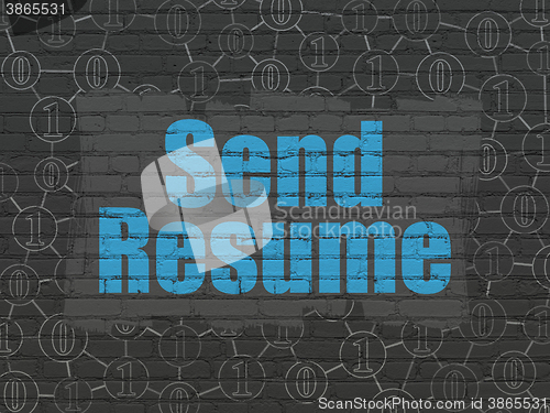 Image of Finance concept: Send Resume on wall background