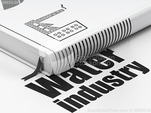 Image of Manufacuring concept: book Industry Building, Water Industry on white background