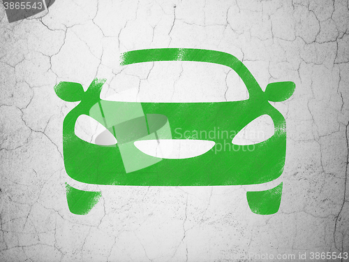 Image of Travel concept: Car on wall background