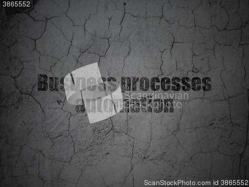 Image of Finance concept: Business Processes Automation on grunge wall background