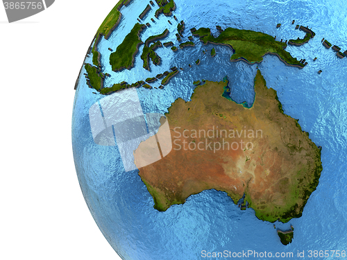 Image of Australian continent on Earth