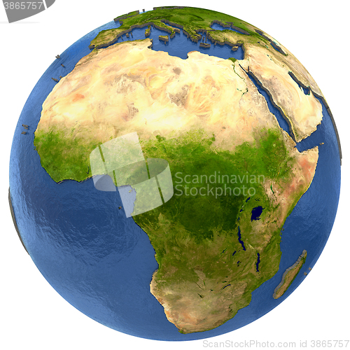 Image of African continent on Earth