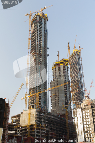 Image of building of skyscraper in Dubai city