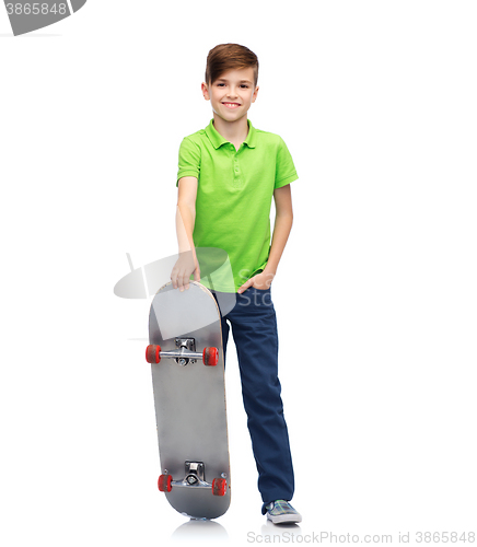Image of happy boy with skateboard
