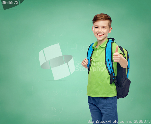 Image of happy student boy with school bag