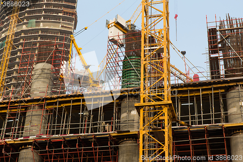 Image of building of skyscraper in Dubai city