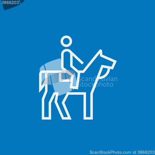 Image of Horse riding line icon.