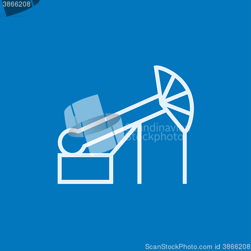 Image of Pump jack oil crane line icon.